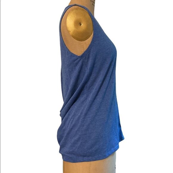 Blue draping back yoga top - Picture 7 of 11